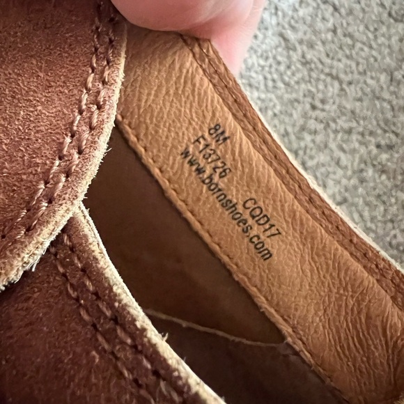 Born Sylvia Size 8  Ankle Boots Brown Suede Comfort Braided Back Zip Western - Picture 5 of 5